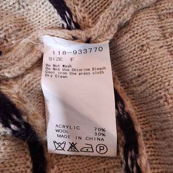 Ray Cassin Button Up Cardigan Beige Sweater Size F see photos for measurements. - Picture 6 of 8